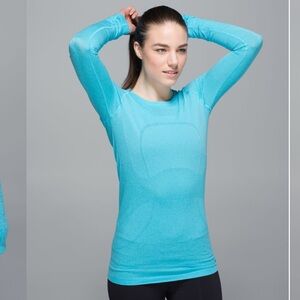 Lululemon Run Swiftly Tech Long Sleeve Crew Heathered Fresco Blue 4